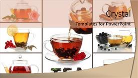  Presentation with tea cup - Beautiful PPT layouts featuring tasty tea collage backdrop and a coral colored foreground