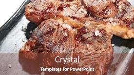  Presentation with tenderloin - Presentation design featuring tasty-tenderloin-steak-closeup-view background and a tawny brown colored foreground