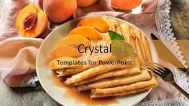  Presentation with thin film nano particles - Cool new PPT theme with tasty thin pancakes and peach backdrop and a gold colored foreground