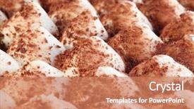  Presentation with tiramisu - Cool new presentation design with tasty tiramisu cake with chocolate backdrop and a coral colored foreground