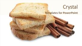  Presentation with gem stones smudge sticks - Beautiful theme featuring tasty toasts and cinnamon sticks backdrop and a  colored foreground