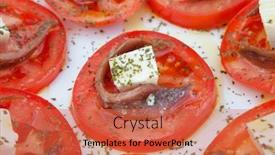  Presentation with tomato - Presentation design featuring tasty-tomato-slices-with-cheese background and a red colored foreground