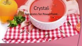  Presentation with tomato - Slide deck featuring tasty-tomato-soup-and-vegetables background and a red colored foreground