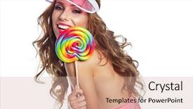  Presentation with sexy girl - Presentation design consisting of tasty tongue - beautiful amazing sexy smiling woman background and a soft green colored foreground