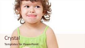  Presentation with ice cream - Beautiful slides featuring tasty tongue - little girl with ice cream backdrop and a lemonade colored foreground