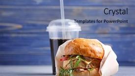  Presentation with women glass ceiling - Theme having tasty turkey burger and glass background and a  colored foreground