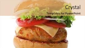  Presentation with background and significance - Slides with tasty turkey burger on white background and a yellow colored foreground