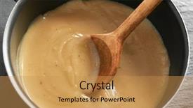  Presentation with turkey - Colorful PPT layouts enhanced with tasty turkey gravy in saucepan backdrop and a gold colored foreground