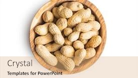  Presentation with peanuts - PPT theme featuring tasty-unpeeled-peanuts-in-bowl background and a coral colored foreground