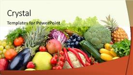  Presentation with berries - Colorful slide set enhanced with tasty vegetables fruits and berries backdrop and a blonde colored foreground