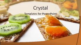  Presentation with vegetarian - PPT layouts enhanced with organic foods - tasty vegetarian sandwiches isolated background and a yellow colored foreground