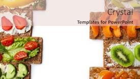  Presentation with vegetarian - PPT theme enhanced with tasty vegetarian sandwiches on white background background and a lemonade colored foreground