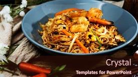  Presentation with vietnamese food - Presentation consisting of tasty-vietnamese-food-bo-bun background and a wine colored foreground