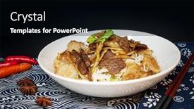  Presentation with vietnamese food - Colorful presentation enhanced with tasty-vietnamese-food-bo-bun backdrop and a black colored foreground