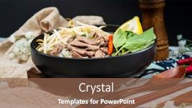  Presentation with vietnamese food - Theme having tasty-vietnamese-food-bo-bun background and a tawny brown colored foreground