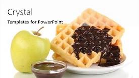  Presentation with waffles - Beautiful slide deck featuring tasty-waffles-with-chocolate backdrop and a white colored foreground