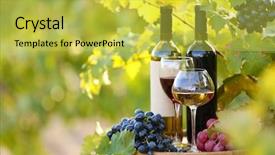  Presentation with wine barrel - Audience pleasing PPT layouts consisting of tasty wine on wooden barrel backdrop and a yellow colored foreground