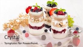 Presentation with muesli - Amazing slide deck having tasty yoghurts with muesli fresh backdrop and a lemonade colored foreground