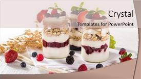  Presentation with muesli - Beautiful PPT layouts featuring tasty yoghurts with muesli fresh backdrop and a lemonade colored foreground