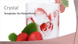  Presentation with yogurt - Cool new PPT theme with tasty-yogurt-in-glass backdrop and a white colored foreground