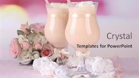  Presentation with yogurt - Presentation design with tasty-yogurt-with-marshmallows-close background and a lemonade colored foreground