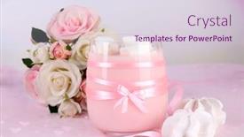  Presentation with yogurt - Amazing slide set having tasty yogurt with marshmallows close up backdrop and a sky blue colored foreground