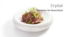  Presentation with roast beef - Presentation design enhanced with tataki-roast-beef-side-view background and a white colored foreground