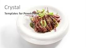  Presentation with roast beef - Slide set enhanced with tataki-roast-beef-side-view background and a white colored foreground