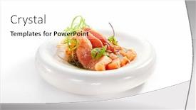 Presentation with food fish - PPT layouts with tataki-salmon-side-view-japanese background and a white colored foreground