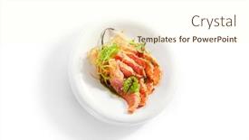  Presentation with food fish - Beautiful theme featuring tataki-salmon-top-view-japanese backdrop and a cream colored foreground