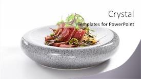  Presentation with fish tuna - Beautiful presentation design featuring tataki-tuna-side-view-traditional backdrop and a white colored foreground