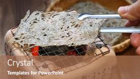  Presentation with japanese food - Beautiful PPT theme featuring tatami-iwashi-is-a-japanese backdrop and a coral colored foreground