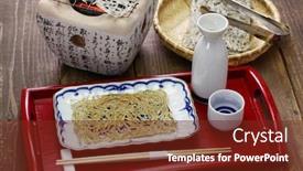  Presentation with sardines - Slide set with tatami-iwashi-is-a-japanese background and a tawny brown colored foreground