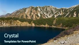  Presentation with route - Beautiful PPT theme featuring tateyama alpine route backdrop and a navy blue colored foreground