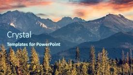  Presentation with forest - Presentation theme with tatra-mountains-at-sunset background and a ocean colored foreground