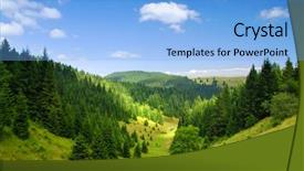  Presentation with green mountains - PPT theme enhanced with tatras mountains covered by green background and a light blue colored foreground