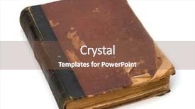  Presentation with old book - Slides enhanced with tattered book isolated on white background and a tawny brown colored foreground