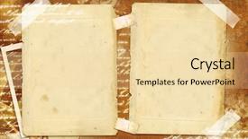  Presentation with photo album - Presentation with tattered edge - blank pages with tapes my background and a blonde colored foreground