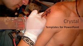  Presentation with ecuador - Audience pleasing slide set consisting of tattoo-artist-at-work-banos backdrop and a coral colored foreground