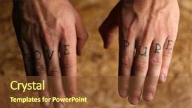  Presentation with tattoo - Cool new slides with tattoo inscriptions on male fingers backdrop and a  colored foreground