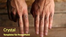  Presentation with tattoo - Colorful PPT layouts enhanced with tattoo inscriptions on male fingers backdrop and a  colored foreground