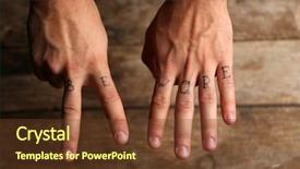  Presentation with henna tattoo - Audience pleasing presentation theme consisting of tattoo inscriptions on male fingers backdrop and a  colored foreground