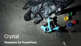  Presentation with tattoo - Cool new slides with tattoo machine and tattoo supplies backdrop and a gray colored foreground