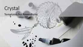  Presentation with tattoo - Amazing PPT layouts having tattoo machine sketch and supplies backdrop and a light gray colored foreground