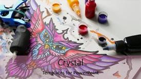  Presentation with tattoo - Slide set enhanced with tattoo machine sketch and supplies background and a coral colored foreground