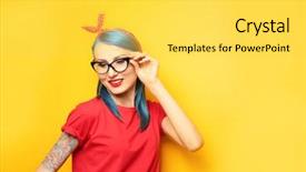  Presentation with hair color - Amazing presentation theme having tattoo on yellow background backdrop and a yellow colored foreground