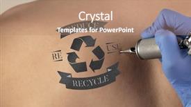  Presentation with recycle glass waste for recycling - Slide set featuring tattooing recycle for a better background and a  colored foreground