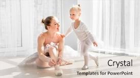  Presentation with tie shoelaces - Presentation design featuring taught how to tie ballet background and a lemonade colored foreground