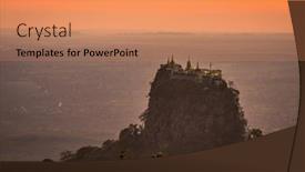  Presentation with monastery - Theme consisting of taung-kalat-monastery-on-mt background and a coral colored foreground