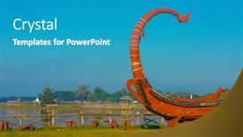  Presentation with lake - Slide deck having taungthaman-lake-amarapura-mandalay-state background and a teal colored foreground